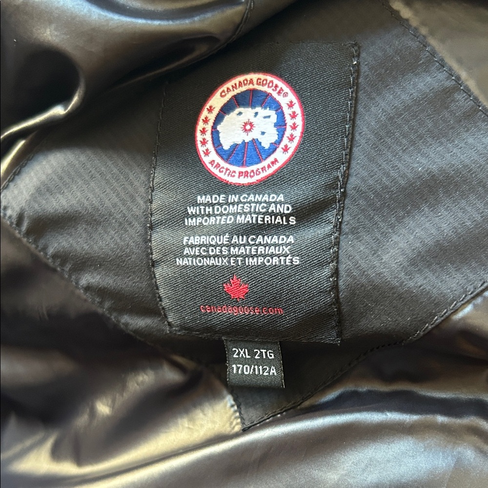 Canada Goose Black Jacket with Red & White Arctic Patch